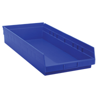 Bacs de rangement pour tablettes, 11-1/8" la x 4" H x 23-5/8" p, Bleu, Capacit&eacute; 50 lb Les Distributions ICE