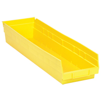 Bacs de rangement pour tablettes, 6-5/8" la x 4" H x 23-5/8" p, Jaune, Capacit&eacute; 50 lb Les Distributions ICE