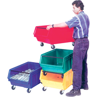 Bac g&eacute;ant empilable et mobile, 11-7/8" ha x 18-3/8" la x 29" p, Capacit&eacute; de 150 lb, Bleu Les Distributions ICE