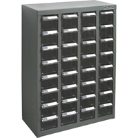 Casiers pour pi&egrave;ces KPC-500, Acier galvanis&eacute;, 32 tiroirs, 18-1/10" x 8-7/10" x 25-3/5", Gris Les Distributions ICE