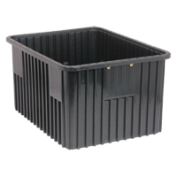 Conductive Dividable Grid Containers, Polypropylene, 17-1/2" W x 22-1/2" D x 8" H, Black Les Distributions ICE