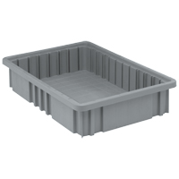 Divider Box&reg; Containers, Plastic, 16.5" W x 10.9" D x 3.5" H, Grey Les Distributions ICE