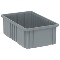 Divider Box&reg; Containers, Plastic, 16.5" W x 10.9" D x 6" H, Grey Les Distributions ICE