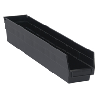 Economy Shelf Bin, 4-1/8" W x 4" H x 23-5/8" D, Black Les Distributions ICE