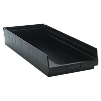 Bac pour &eacute;tag&egrave;re &eacute;conomique, 11-1/8" la x 4" H x 23-5/8" p, Noir, Capacit&eacute; 60 lb Les Distributions ICE