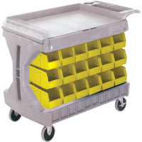Pro Cart With Yellow Bins, Double-sided, 36 bins, 45-5/18" W x 24" D x 34-3/4" H Les Distributions ICE