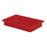 Divider Box&reg; Containers, Polyethylene, 16.5" W x 10.9" D x 2.5" H, Red Les Distributions ICE