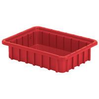 Divider Box&reg; Containers, Polyethylene, 22.4" W x 17.4" D x 5" H, Red Les Distributions ICE