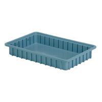 Divider Box&reg; Containers, Polyethylene, 16.5" W x 10.9" D x 2.5" H, Light Blue Les Distributions ICE