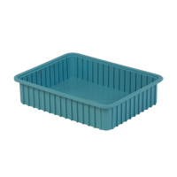 Divider Box&reg; Containers, Polyethylene, 22.4" W x 17.4" D x 5" H, Light Blue Les Distributions ICE