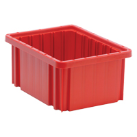 Divider Box&reg; Containers, Plastic, 10.9" W x 8.3" D x 5" H, Red Les Distributions ICE