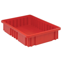 Divider Box&reg; Containers, Plastic, 16.5" W x 10.9" D x 3.5" H, Red Les Distributions ICE