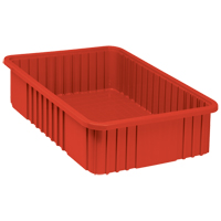 Divider Box&reg; Containers, Plastic, 22.5" W x 17.5" D x 6" H, Red Les Distributions ICE