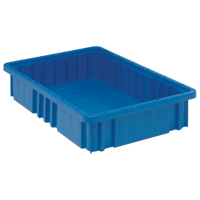 Divider Box&reg; Containers, Plastic, 16.5" W x 10.9" D x 3.5" H, Blue Les Distributions ICE