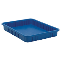Divider Box&reg; Containers, Plastic, 22.5" W x 17.5" D x 3" H, Blue Les Distributions ICE