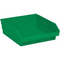 Shelf Bins, 11-1/8" W x 4" H x 11-5/8" D, Green, 30 lbs. Capacity Les Distributions ICE
