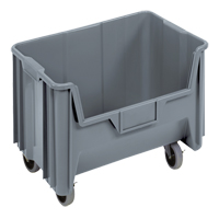 Bac g&eacute;ant mobile empilable, 12-7/16" ha x 19-7/8" la x 15-1/4" p, Capacit&eacute; de 250 lb, Gris Les Distributions ICE