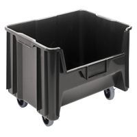 Bac g&eacute;ant mobile empilable, 12-7/16" ha x 19-7/8" la x 15-1/4" p, Capacit&eacute; de 250 lb, Noir Les Distributions ICE