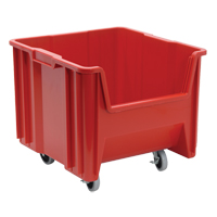 Bac g&eacute;ant mobile empilable, 12-1/2" ha x 16-1/2" la x 17-1/2" p, Capacit&eacute; de 250 lb, Rouge Les Distributions ICE