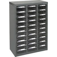 Casiers pour pi&egrave;ces KPC-700, Acier galvanis&eacute;, 30 tiroirs, 17-1/2" x 8-7/10" x 25-3/10", Gris Les Distributions ICE