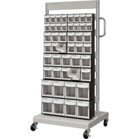 Servante mobile de bacs &agrave; plateaux inclinables, &agrave; un c&ocirc;t&eacute;, 46 bacs, 26-1/4" la x 22" p x 57-1/2" h Les Distributions ICE