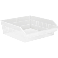 Bacs de rangement pour tablettes, 11-1/8" la x 4" H x 11-5/8" p, Transparent, Capacit&eacute; 30 lb Les Distributions ICE