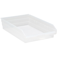 Bacs de rangement pour tablettes, 11-1/8" la x 4" H x 17-7/8" p, Transparent, Capacit&eacute; 40 lb Les Distributions ICE