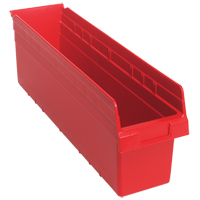 Store-Max Shelf Bins, 6-5/8" W x 8" H x 23-5/8" D, Red, 68 lbs. Capacity Les Distributions ICE