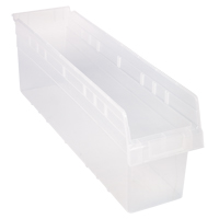 Store-Max Shelf Bins, 6-5/8" W x 8" H x 23-5/8" D, Clear, 68 lbs. Capacity Les Distributions ICE