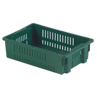 Contenant en plastique empilable Stack-N-Nest pour l'agriculture, 13,1" x 19,7" x 5,6", Vert Les Distributions ICE