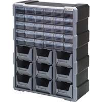 Armoire &agrave; tiroir, Plastique, 39 tiroirs, 15" x 6-1/4" x 18-3/4", Noir Les Distributions ICE