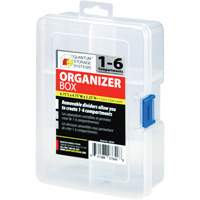 Boîte &agrave; compartiments en plastique, 4,75" la x 6,75" p x 2,25" h, 6 compartiments Les Distributions ICE