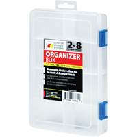 Boîte &agrave; compartiments en plastique, 5,5" la x 7,75" p x 1,75" h, 8 compartiments Les Distributions ICE