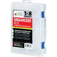 Boîte &agrave; compartiments en plastique, 6,25" la x 9,25" p x 2,2" h, 8 compartiments Les Distributions ICE