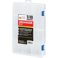 Boîte &agrave; compartiments en plastique, 7,75" la x 11,75" p x 2,2" h, 10 compartiments Les Distributions ICE