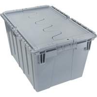 Contenant de distribution en plastique avec dessus basculant, 21,65" x 15,5" x 12,5", Gris Les Distributions ICE