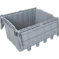 Contenant de distribution en plastique avec dessus basculant, 21,65" x 15,5" x 12,5", Gris Les Distributions ICE