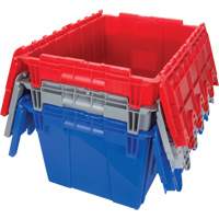 Contenant de distribution en plastique avec dessus basculant, 21,65" x 15,5" x 12,5", Gris Les Distributions ICE