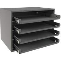 Support &agrave; petit roulement, Acier, 4 compartiments, 15-9/16" la x 11-7/8" p, 11-5/16" h, Gris Les Distributions ICE