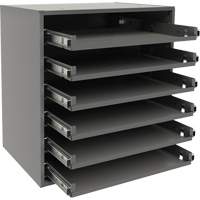 Support de glissi&egrave;re &agrave; petit roulement, Acier, 6 compartiments, 15-9/16" la x 11-7/8" p, 16-3/8" h, Gris Les Distributions ICE