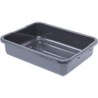 All-Purpose Ribbed-Bottom Storage Tub, 5" H x 15" D x 21" L, Plastic, Grey Les Distributions ICE