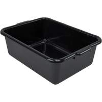 All-Purpose Flat-Bottom Storage Tub, 7" H x 15" D x 21" L, Plastic, Black Les Distributions ICE