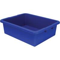 All-Purpose Ribbed-Bottom Storage Tub, 7" H x 17" D x 22" L, Plastic, Blue Les Distributions ICE