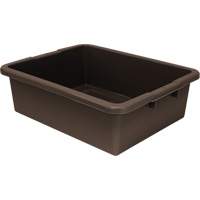 All-Purpose Ribbed-Bottom Storage Tub, 7" H x 17" D x 22" L, Plastic, Brown Les Distributions ICE