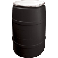 Barils en poly&eacute;thyl&egrave;ne, 55 gal. US (45 gal. imp.), Dessus ouvert, Noir Les Distributions ICE
