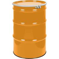 Steel Drums, 55 US gal (45 imp. gal.), Unlined, Orange, Open Top, UN1A2/Y1.5/150, 16 Gauge Les Distributions ICE
