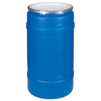 Barils en poly&eacute;thyl&egrave;ne, 30 gal. US (25 gal. imp.), Dessus ouvert, Bleu Les Distributions ICE
