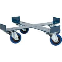 Drum Dolly, Steel, 1400 lbs. Capacity, 24" Diameter, Blue Elastic Casters Les Distributions ICE
