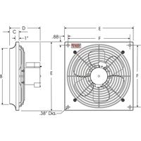 Ventilateurs muraux d'usage g&eacute;n&eacute;ral, Commercial, 2 vitesses, Diam&egrave;tre de 18" Les Distributions ICE