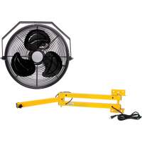Industrial Workstation Fan Kit with Double Locking Arm, Industrial, 3 Speed, 12" Diameter Les Distributions ICE